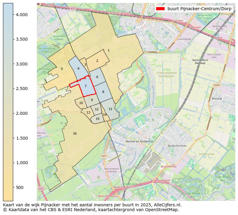 Afbeelding van de buurt Pijnacker-Centrum/Dorp op de kaart.