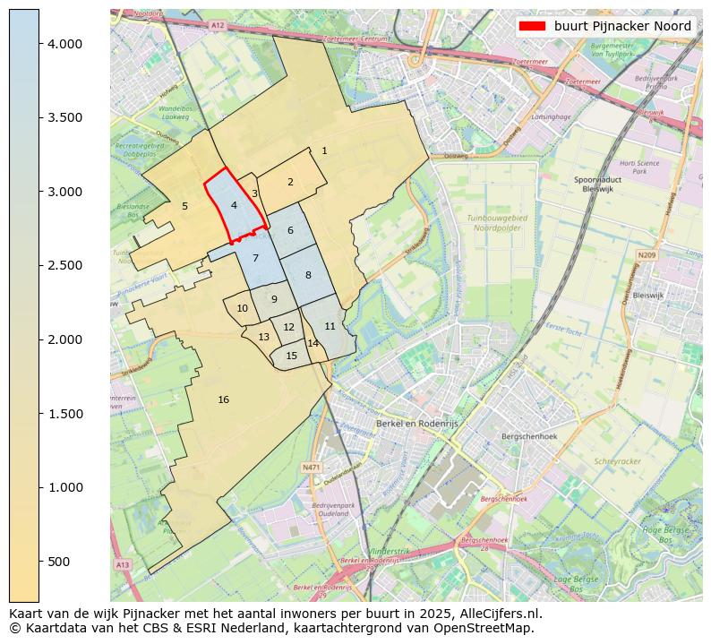 Afbeelding van de buurt Pijnacker Noord op de kaart.