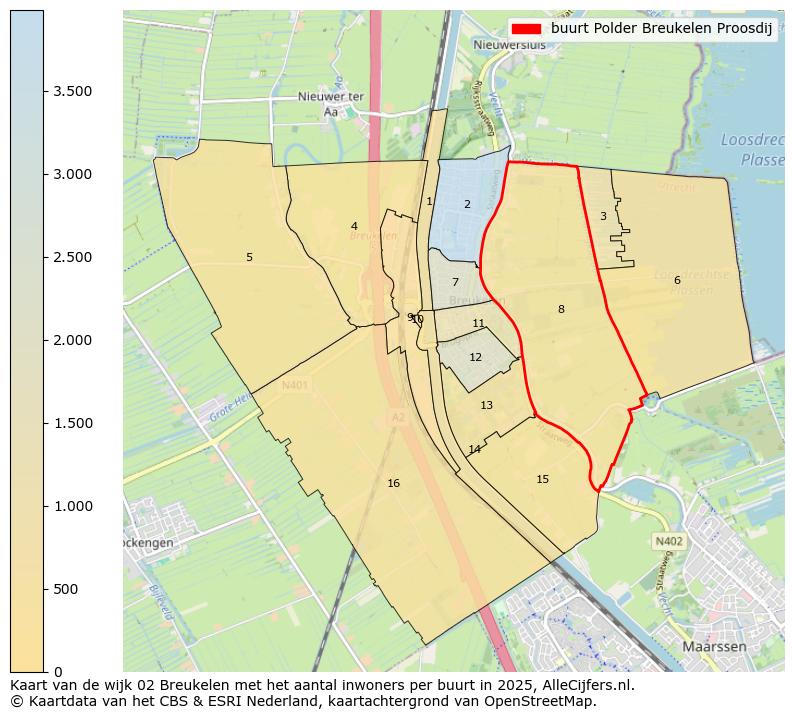 Afbeelding van de buurt Polder Breukelen Proosdij op de kaart.