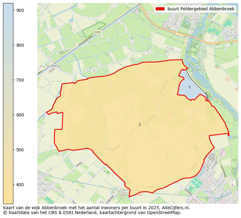 Afbeelding van de buurt Poldergebied Abbenbroek op de kaart.