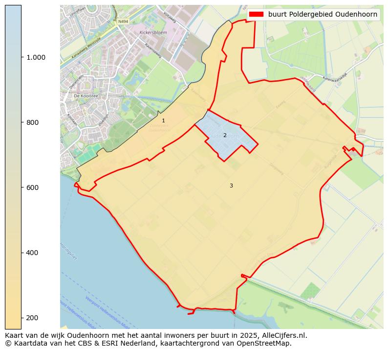 Afbeelding van de buurt Poldergebied Oudenhoorn op de kaart.
