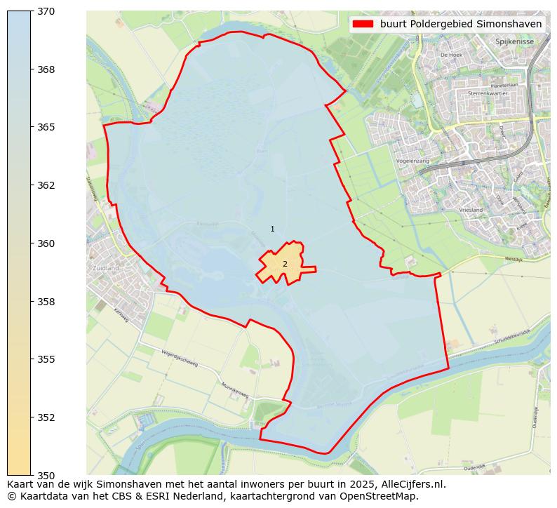 Afbeelding van de buurt Poldergebied Simonshaven op de kaart.