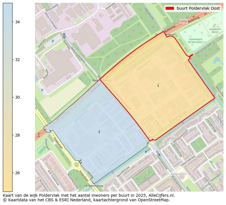 Afbeelding van de buurt Poldervlak Oost op de kaart.