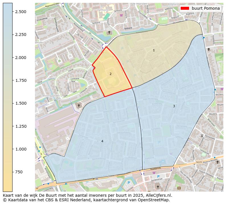Afbeelding van de buurt Pomona op de kaart.