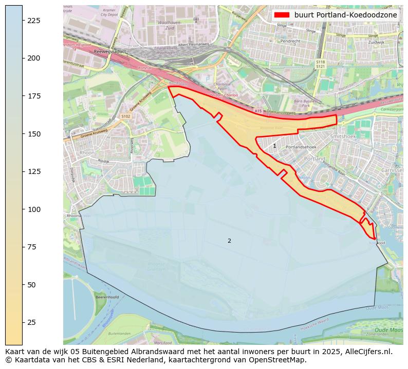 Afbeelding van de buurt Portland-Koedoodzone op de kaart.