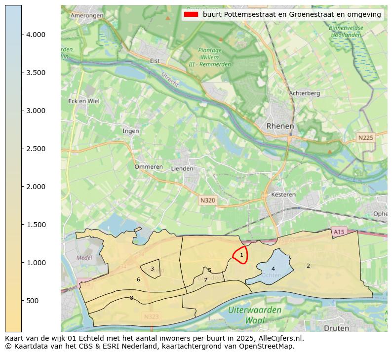 Afbeelding van de buurt Pottemsestraat en Groenestraat en omgeving op de kaart.