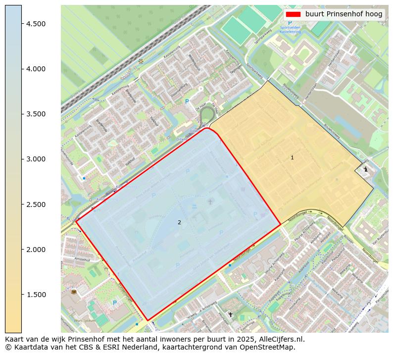 Afbeelding van de buurt Prinsenhof hoog op de kaart.