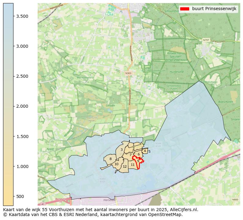 Afbeelding van de buurt Prinsessenwijk op de kaart.