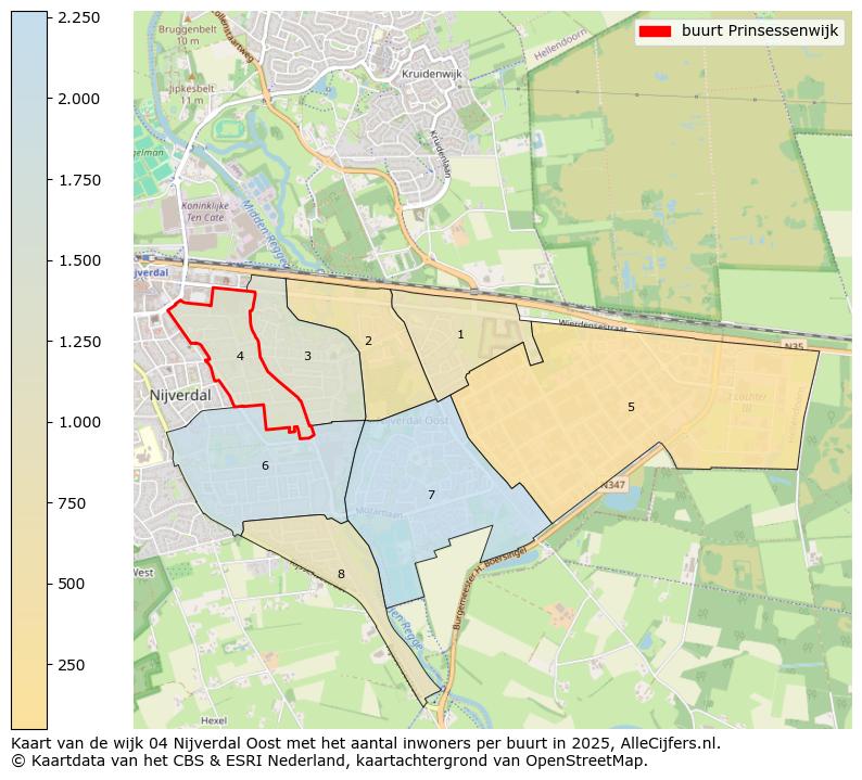 Afbeelding van de buurt Prinsessenwijk op de kaart.