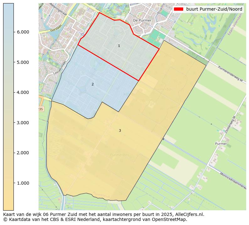 Afbeelding van de buurt Purmer-Zuid/Noord op de kaart.
