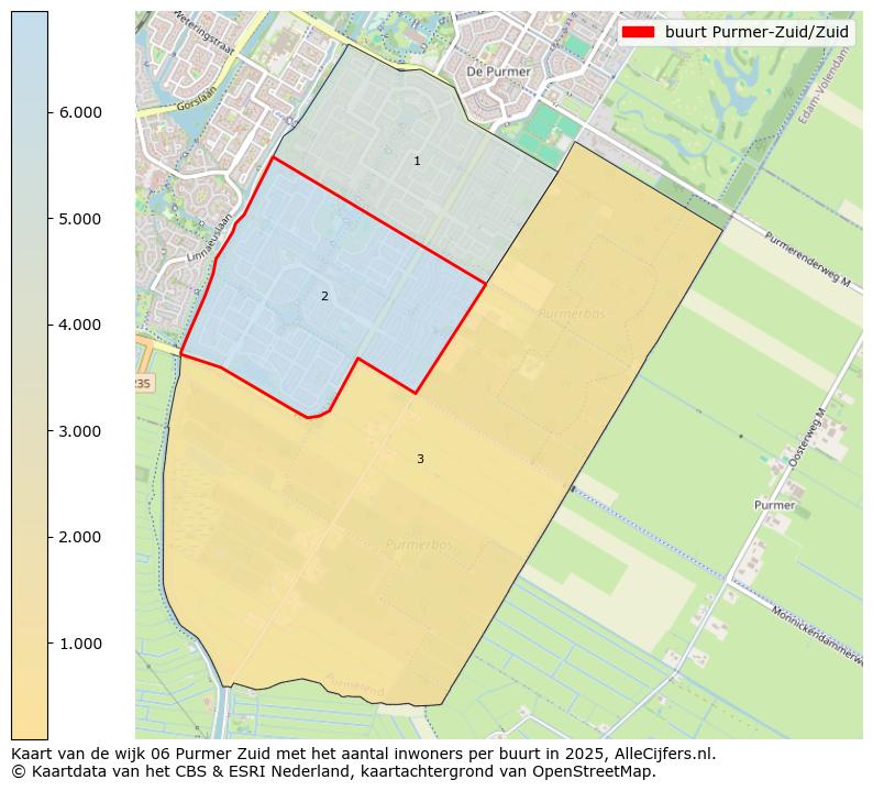 Afbeelding van de buurt Purmer-Zuid/Zuid op de kaart.