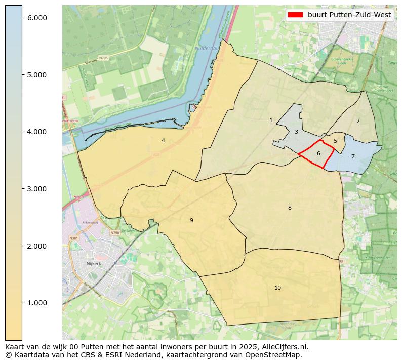Afbeelding van de buurt Putten-Zuid-West op de kaart.