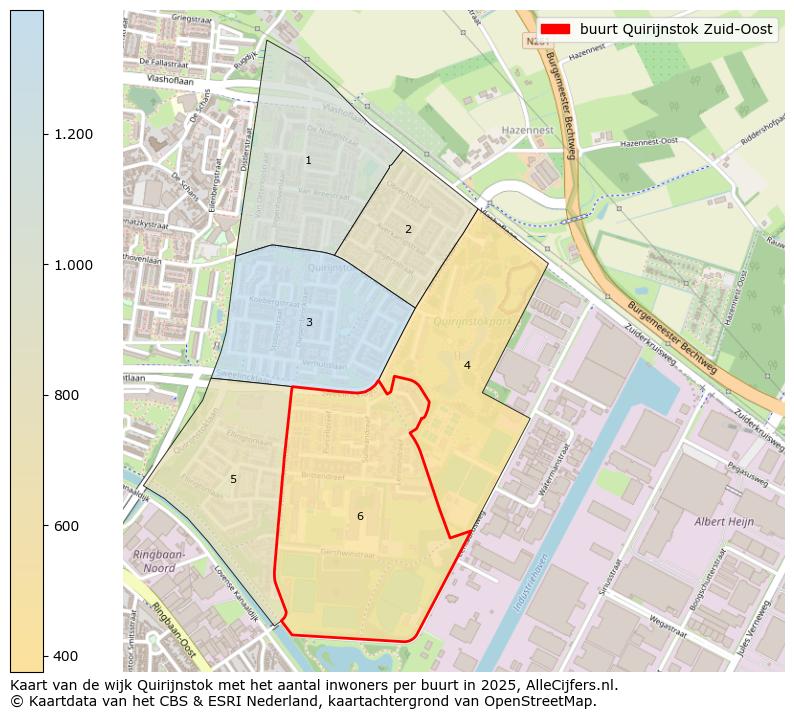 Afbeelding van de buurt Quirijnstok Zuid-Oost op de kaart.