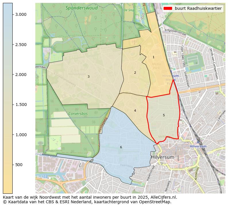 Afbeelding van de buurt Raadhuiskwartier op de kaart.