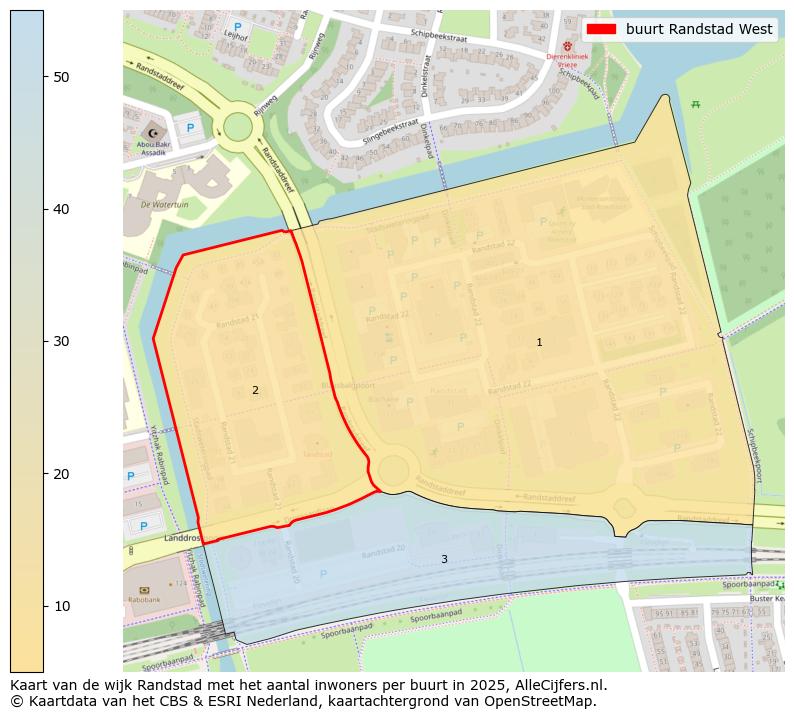 Afbeelding van de buurt Randstad West op de kaart.