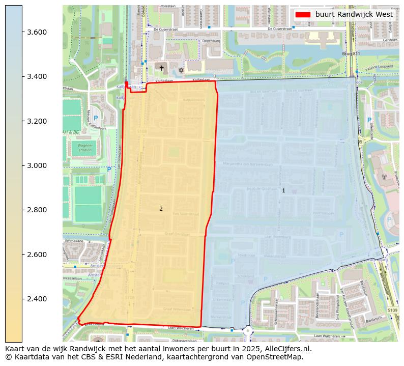 Afbeelding van de buurt Randwijck West op de kaart.