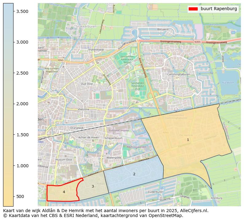 Afbeelding van de buurt Rapenburg op de kaart.