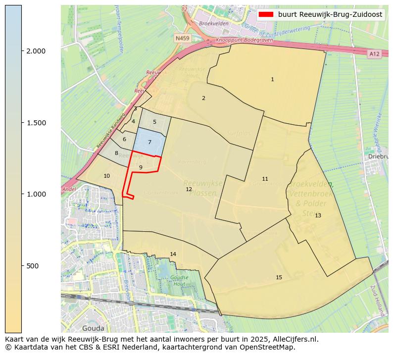 Afbeelding van de buurt Reeuwijk-Brug-Zuidoost op de kaart.