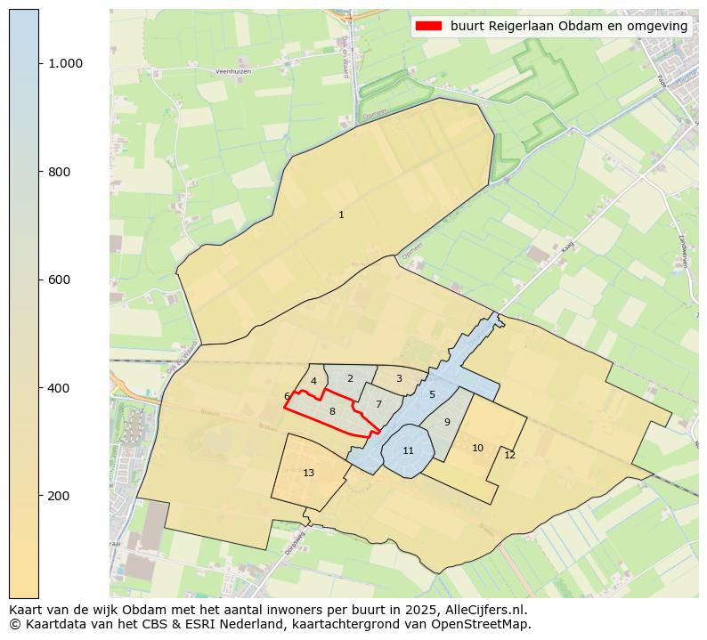 Afbeelding van de buurt Reigerlaan Obdam en omgeving op de kaart.