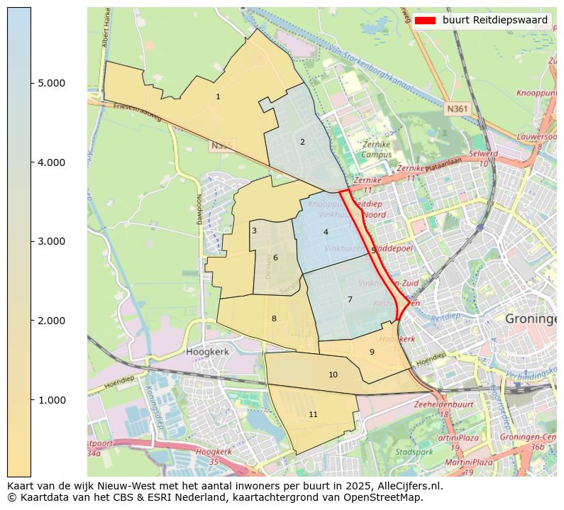 Afbeelding van de buurt Reitdiepswaard op de kaart.