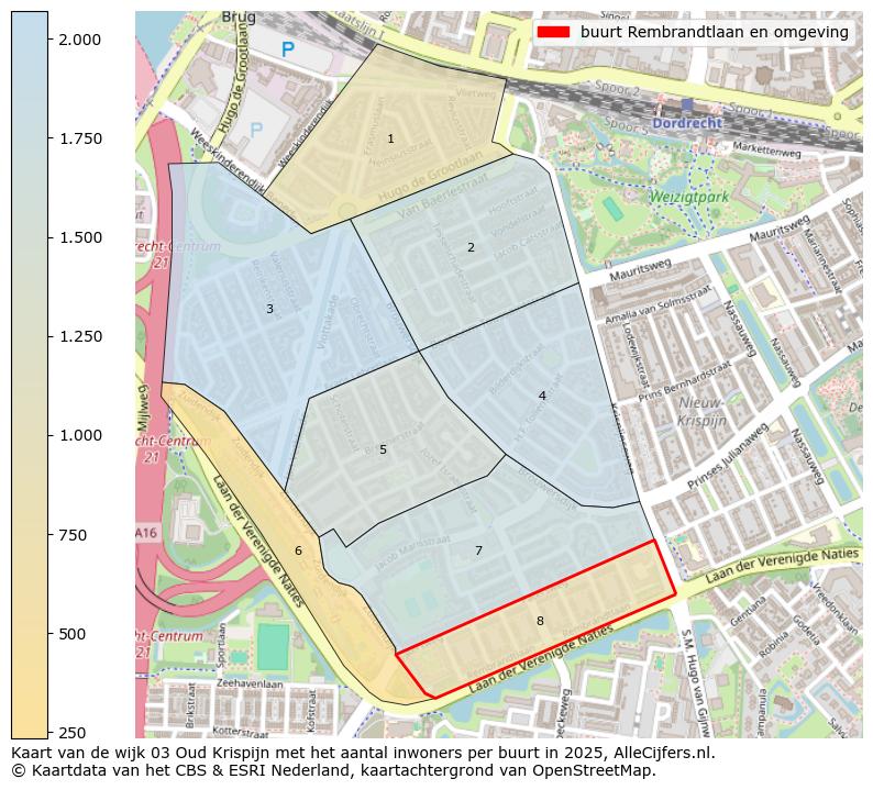 Afbeelding van de buurt Rembrandtlaan en omgeving op de kaart.