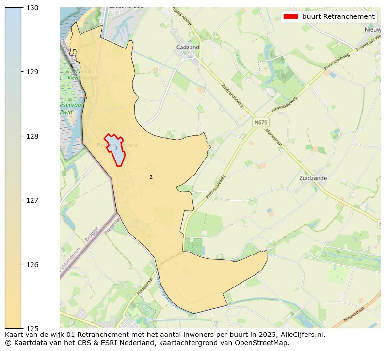 Afbeelding van de buurt Retranchement op de kaart.