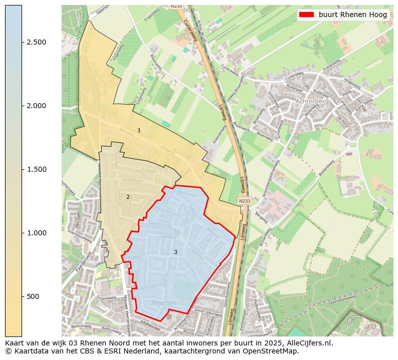 Afbeelding van de buurt Rhenen Hoog op de kaart.