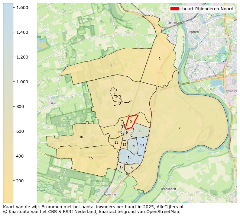 Afbeelding van de buurt Rhienderen Noord op de kaart.