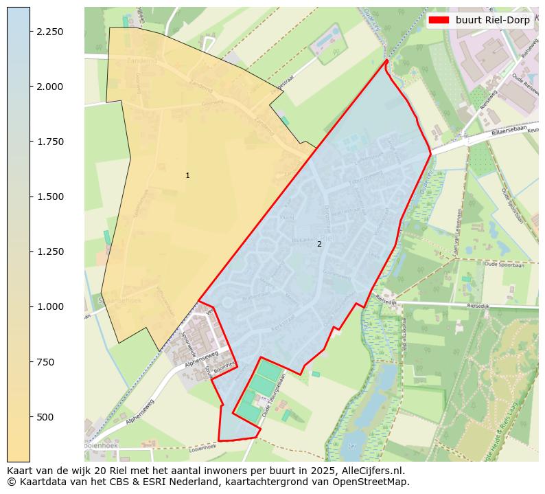 Afbeelding van de buurt Riel-Dorp op de kaart.