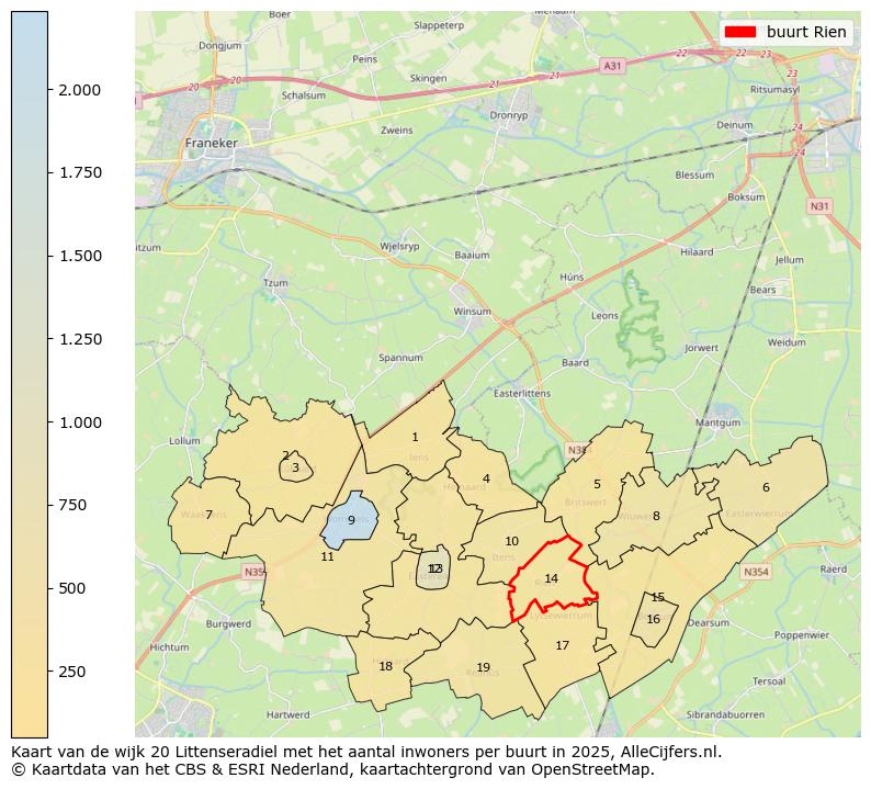 Afbeelding van de buurt Rien op de kaart.