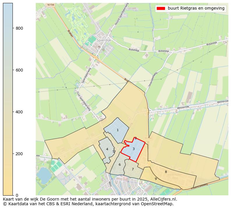 Afbeelding van de buurt Rietgras en omgeving op de kaart.