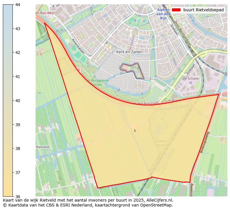 Afbeelding van de buurt Rietveldsepad op de kaart.