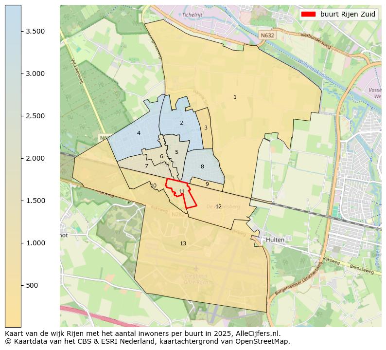 Afbeelding van de buurt Rijen Zuid op de kaart.