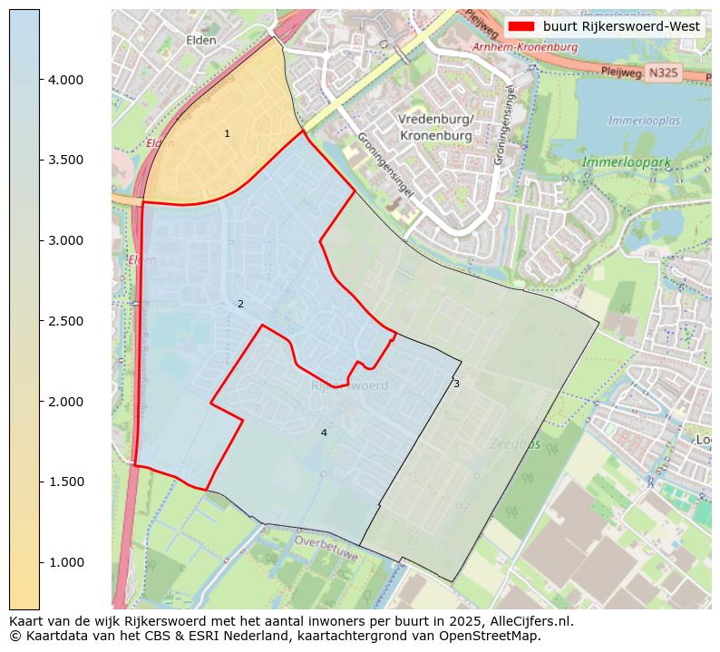 Afbeelding van de buurt Rijkerswoerd-West op de kaart.