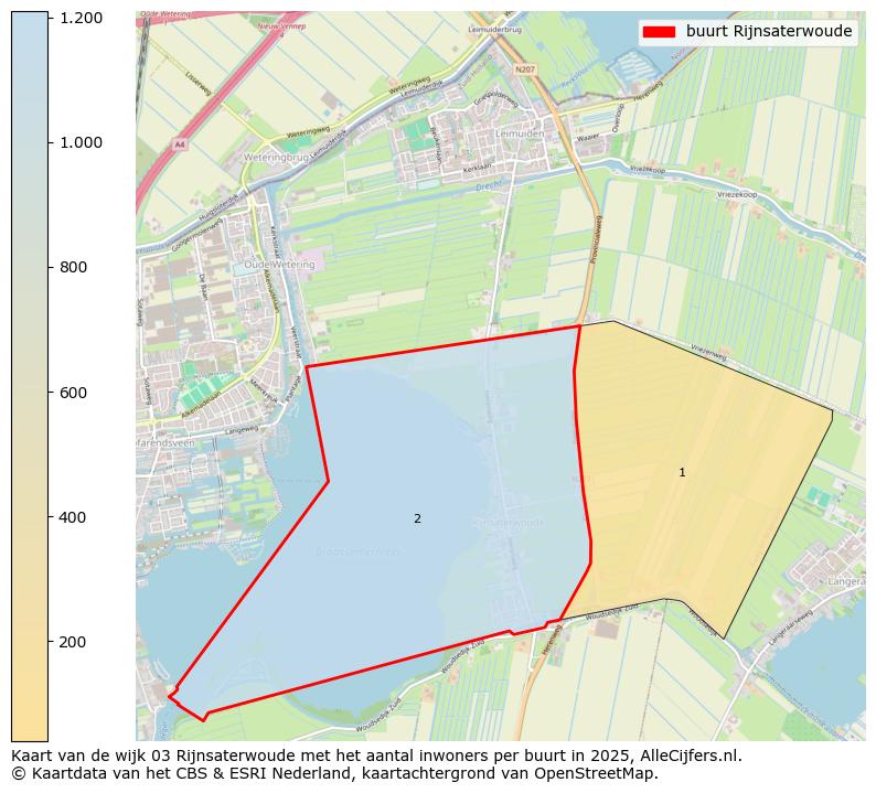 Afbeelding van de buurt Rijnsaterwoude op de kaart.