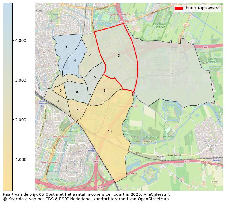 Afbeelding van de buurt Rijnsweerd op de kaart.