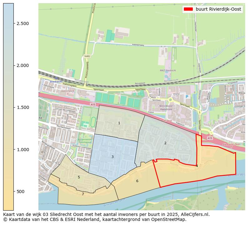 Afbeelding van de buurt Rivierdijk-Oost op de kaart.