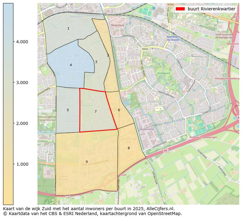 Afbeelding van de buurt Rivierenkwartier op de kaart.