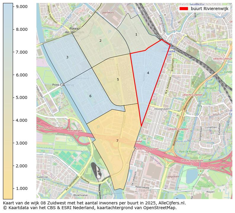 Afbeelding van de buurt Rivierenwijk op de kaart.