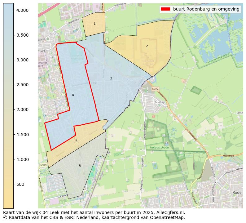 Afbeelding van de buurt Rodenburg en omgeving op de kaart.