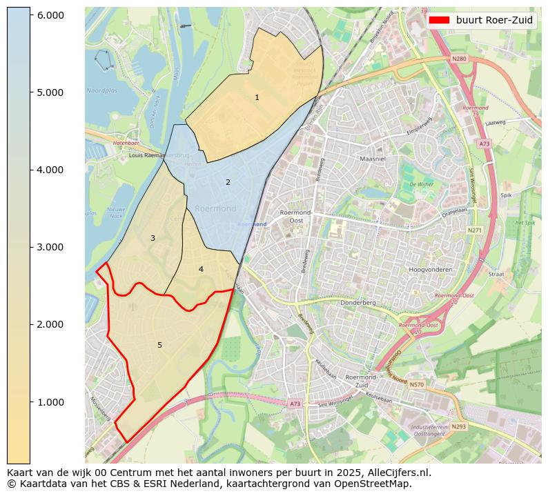 Afbeelding van de buurt Roer-Zuid op de kaart.