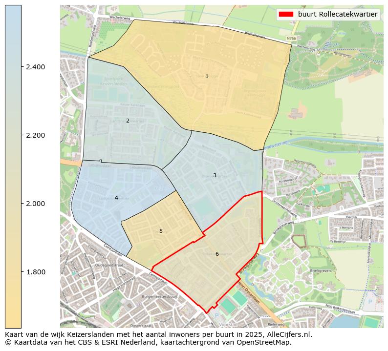Afbeelding van de buurt Rollecatekwartier op de kaart.