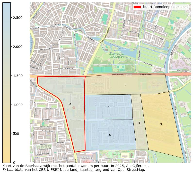 Afbeelding van de buurt Romolenpolder-oost op de kaart.