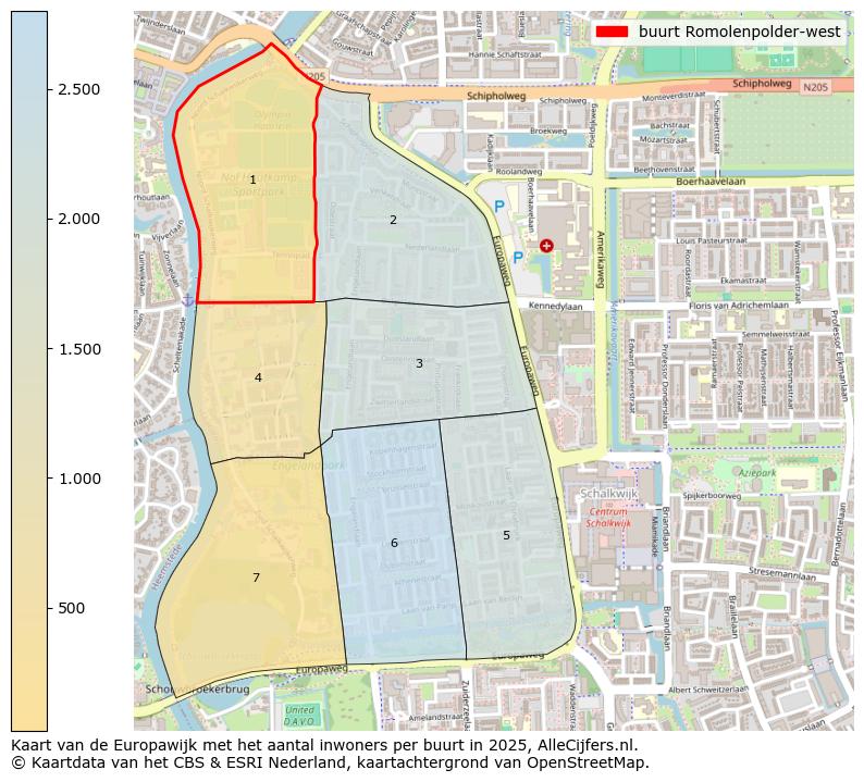 Afbeelding van de buurt Romolenpolder-west op de kaart.