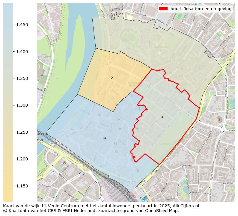 Afbeelding van de buurt Rosarium en omgeving op de kaart.