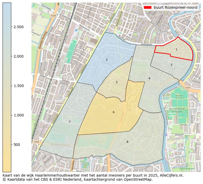 Afbeelding van de buurt Rozenprieel-noord op de kaart.