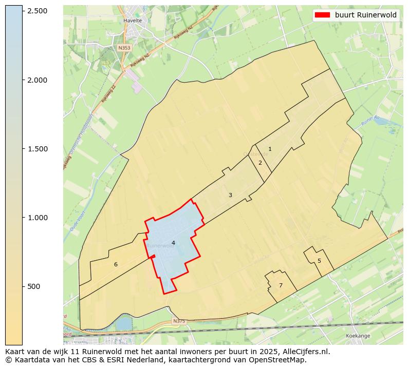 Afbeelding van de buurt Ruinerwold op de kaart.