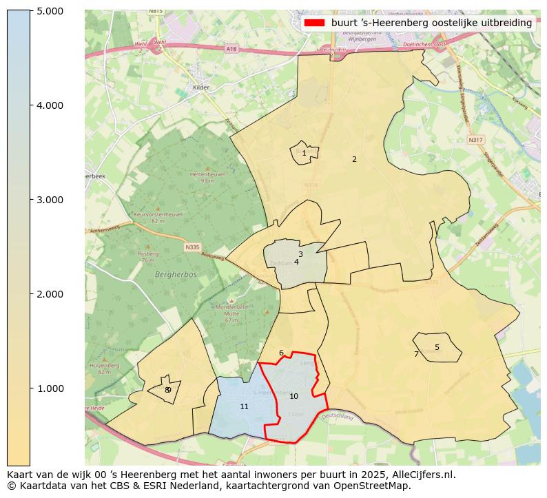 Afbeelding van de buurt ’s-Heerenberg oostelijke uitbreiding op de kaart.