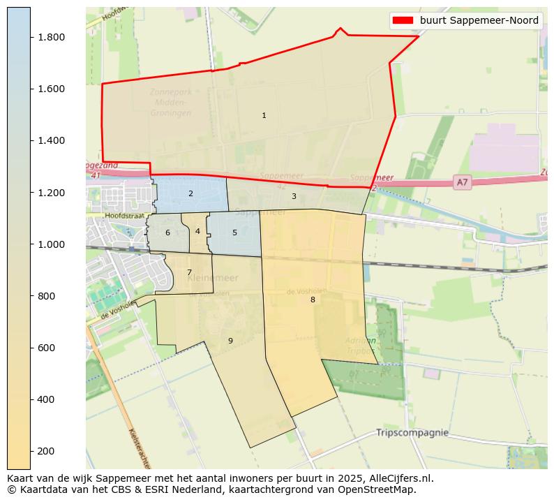 Afbeelding van de buurt Sappemeer-Noord op de kaart.
