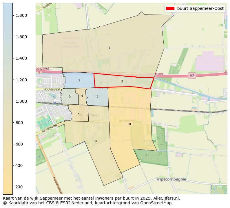 Afbeelding van de buurt Sappemeer-Oost op de kaart.